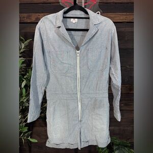 Ag Adriano Goldschmied Blue & White Striped Romper